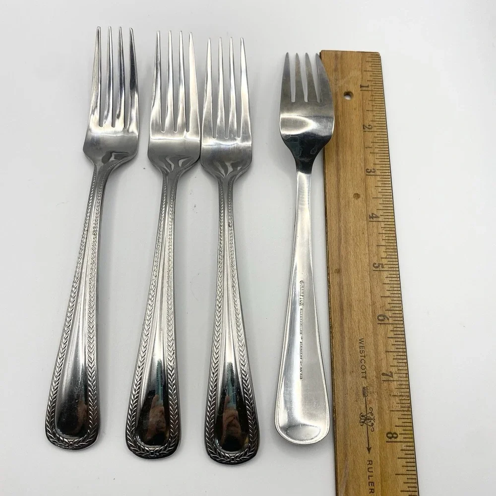 Hampton Silversmith Braided Rope Stainless Silverware Lot Of‎ 4 Forks